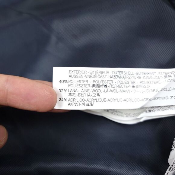 ZARA Wool Cape Zip Coat Fur Hood Navy Blue Green Tartan Plaid Lagenlook Medium - Picture 8 of 8